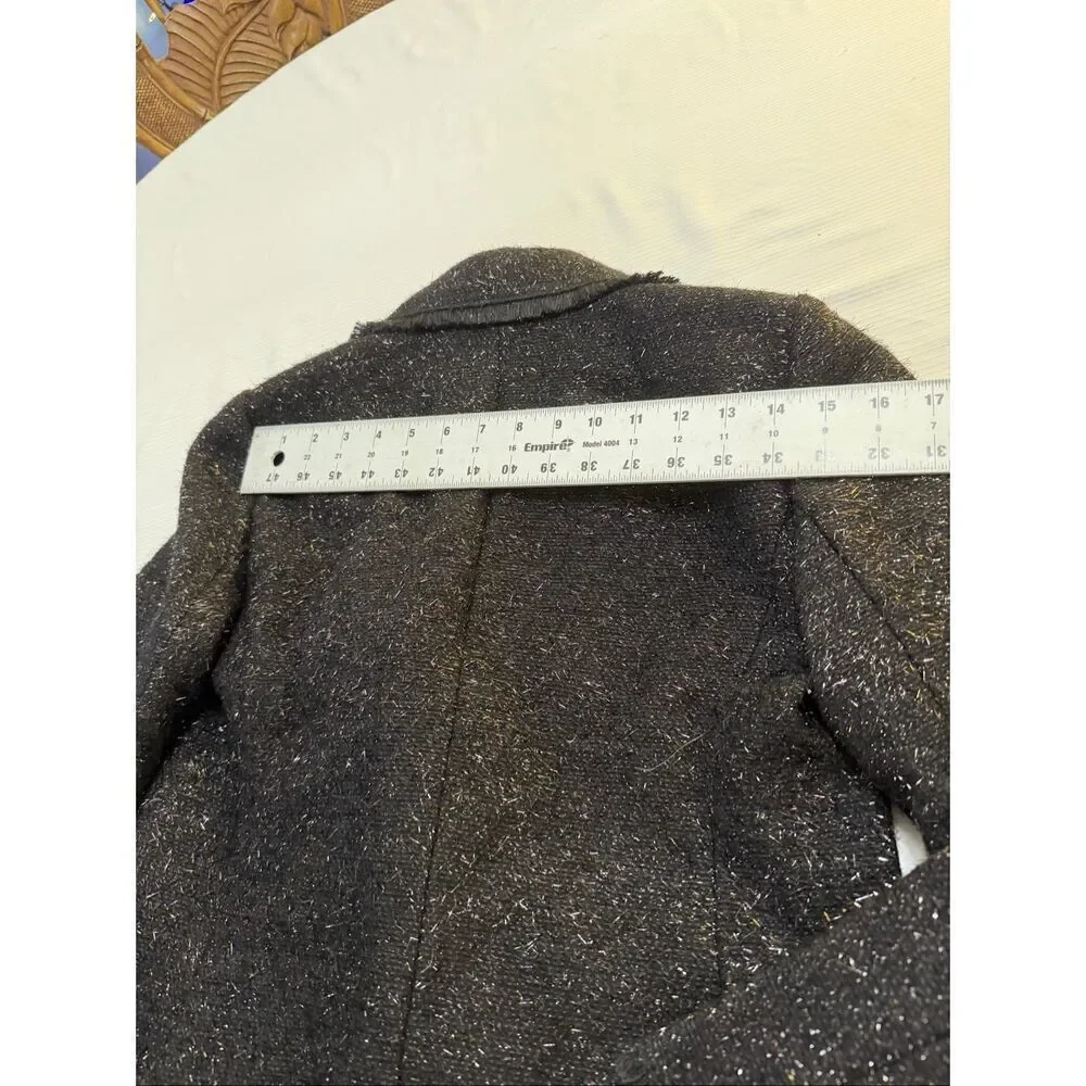 Kate Spade Black Tinsel Metallic Sequel Tweed Blazer Jacket Size 2 New